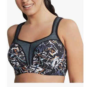 Panache Women's Underwire Sports Bra, Ink Splat, 36H